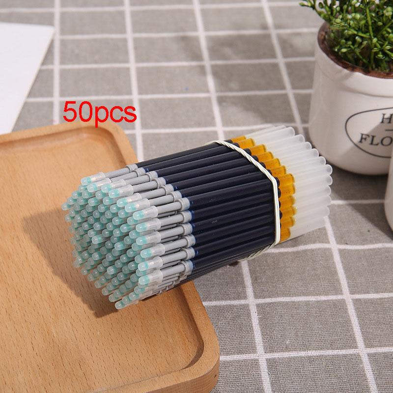 50Pcs/set 11cm Press Type Gel Pen Refill 0.45mm Thick Diameter Red Blue Black Refill 0.5mm Tip Student Writing Stationery K35 чёрный