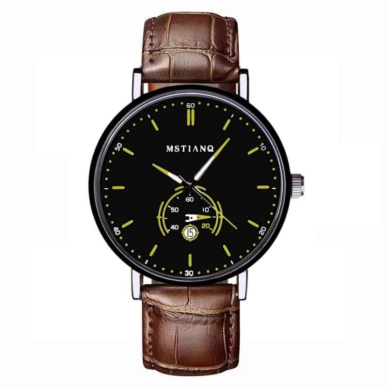 Men'S Watch Business Style Fashion Simple Temperament Non-Mechanical Watch Calendar Teen Quartz Watch