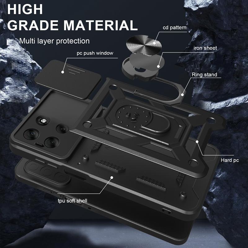 Pro Motorola Moto G56 5G Pouzdro Magnetický Prsten Stojan Držák Armor Zadní Kryt Pro Moto G56 G 56 MotoG56 Ochrana Objektivu Fotoaparátu Funda