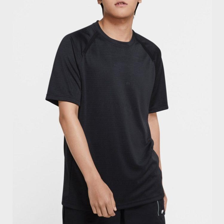 Nike T Shirts Men's Black Crew Neck Moderate Straight Fit CU3765-010