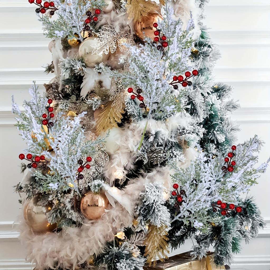 Frosted Faux Cedar Sprays for Christmas Tree, Wreath, Floral Arrangement, Vase, Winter Holiday Décor