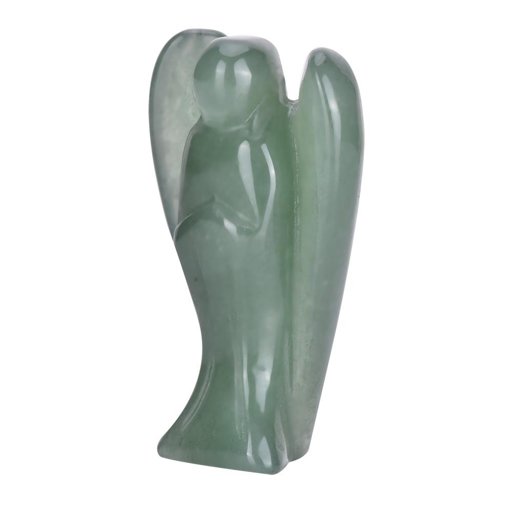 Beautiful Natural Clear Quartz Crystal Healing Power Carved Angel Figurine