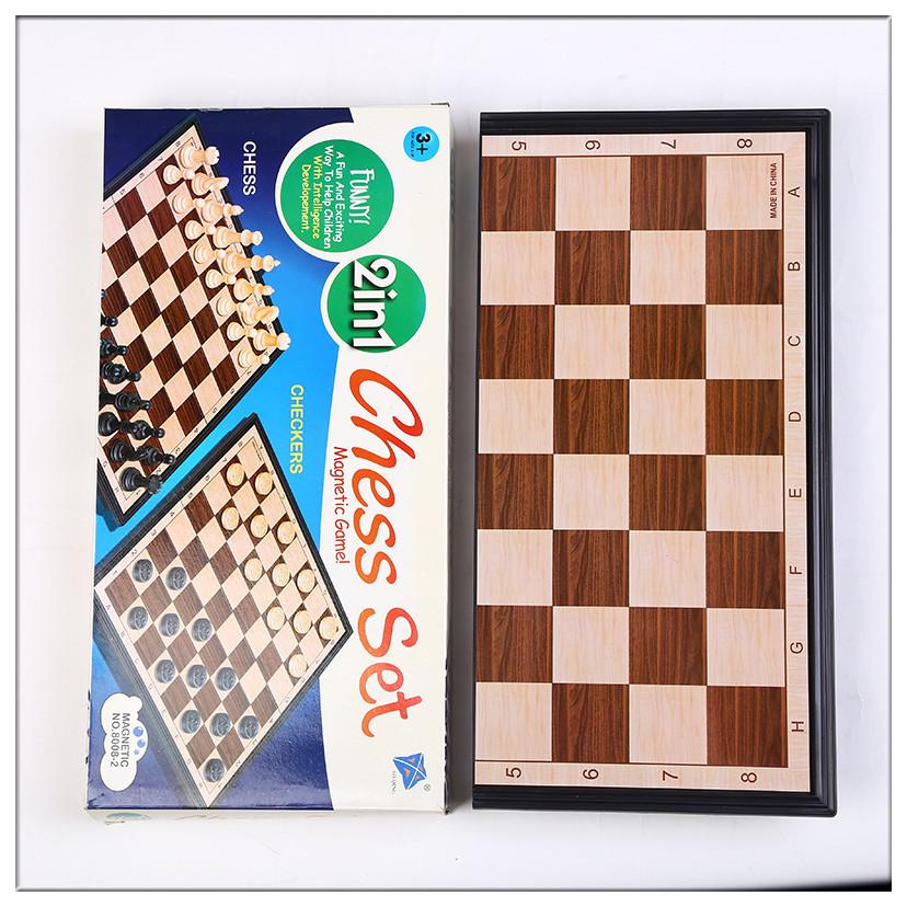 Portable Foldable 2-in-1 Chess & Checkers Set for Students