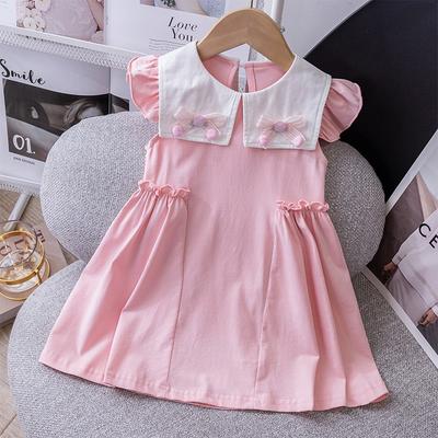 Girls Summer Fashion Princess Dress Casual Chic Flutter Sleeve Dress for Kids Party Wear Elegant Short Sleeve Sundress