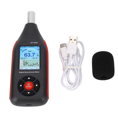 Medidor de Nível de Som Alta Precisão Display LCD Medidor de Ruído Portátil Leitor de Decibel para Indivíduos