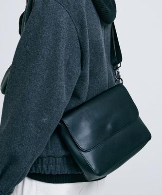 Bymoss Keyring Leather Mini Crossbody Bag 2 - Black