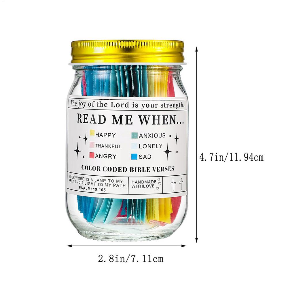 Bible Verse Jar Inspirational Scripture Cards Supportive Bible Study Verses for Men Women Parents Adults Family Friends