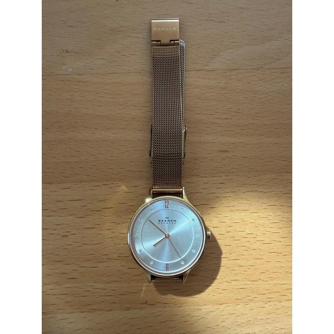 Used SKAGEN ladies watch/pink gold SKW2151/out of battery
