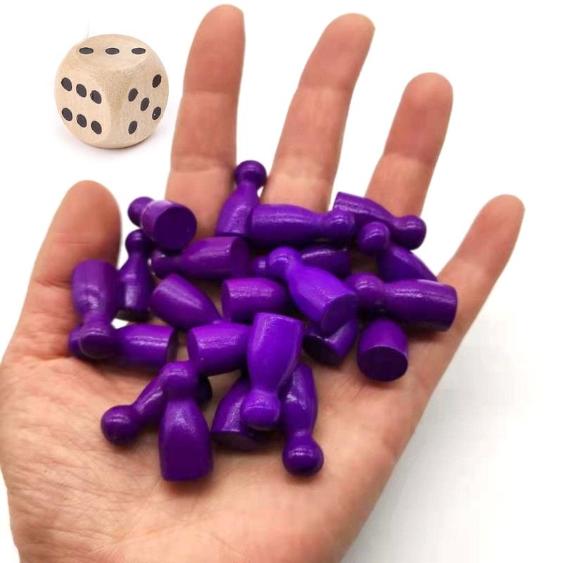 16Pcs Children'S Humanoid Wooden Puzzle Game Wooden Board Game Chess Pieces Humanoid Checkers Pieces Flying Chess