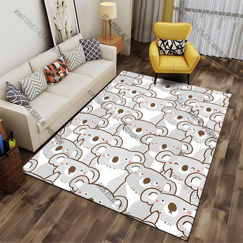 Cute and playful koala pattern carpet Yoga living room room decor children's crawling mat doormat area rug games mat