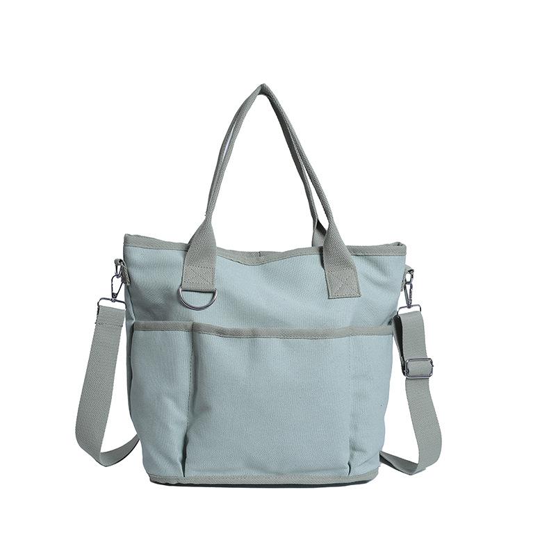 

Crossbody bag Women s literary and simple shoulder bag Versatile hand-held canvas bag Student commuting class Tote bag One Size зелений