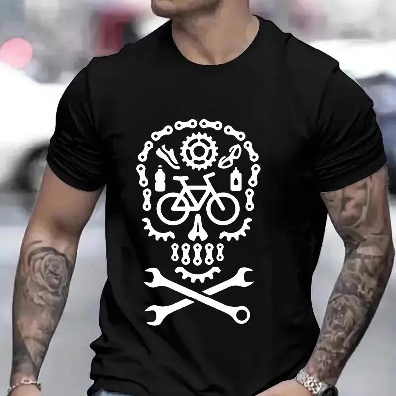 Bicycle Cycling T Shirts for Men Mountain Bike Funny Unisex Graphic Tops Fashion Men's Clothing Short Sleeve Oversized T Shirts