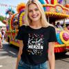 Women's Casual Printed T-Shirt Round Neck Pullover Short Sleeve Top