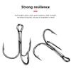 High-strength Fishing Hooks High Carbon Steel Seawater Three Hooks Three Anchor Hooks Black Nickel Triangle Hooks