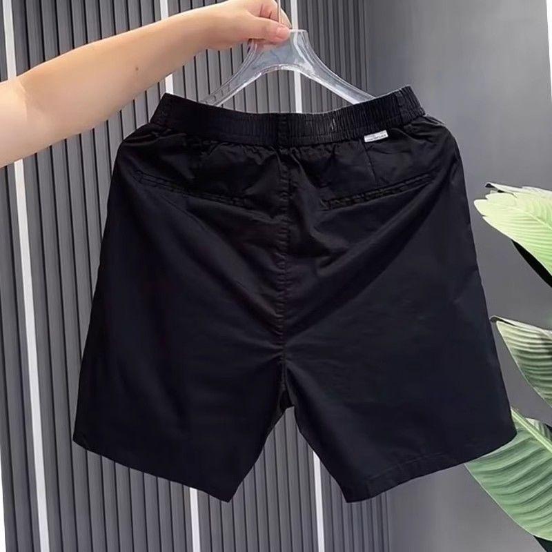 Summer Fashion Versatile Solid Color Simple Casual Pants Thin Fit Straight Leg Youth Shorts