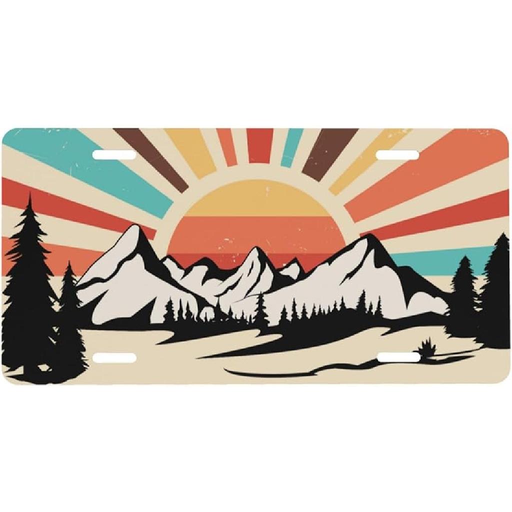 Sea Turtle Marble Front License Plate for Women Car Vanity Plates Decorative Aluminum Metal Cute Novelty License Plate Cover for Men 6x12 Inch (4