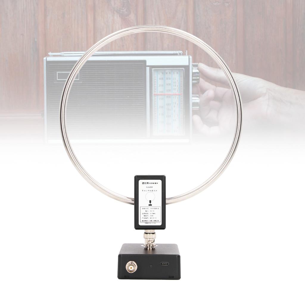 Short Wave Radio Antenna Stainless Steel Loop Antenna for Indoor Reception 2.3‑30MHz
