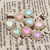 10 Pieces of High-end 21 * 22MM Inlaid Mocha Peach Heart Diamonds, Suitable for Weddings, Bow Decorations, and Invitation Letter