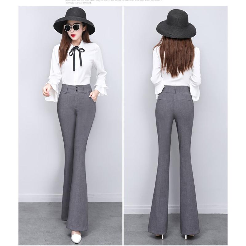 Elegant Long Office Lady 2022 Summer High Waist Women's Wide Leg Capris Suit Pants for Women Skinny Flare Pants Woman Trousers