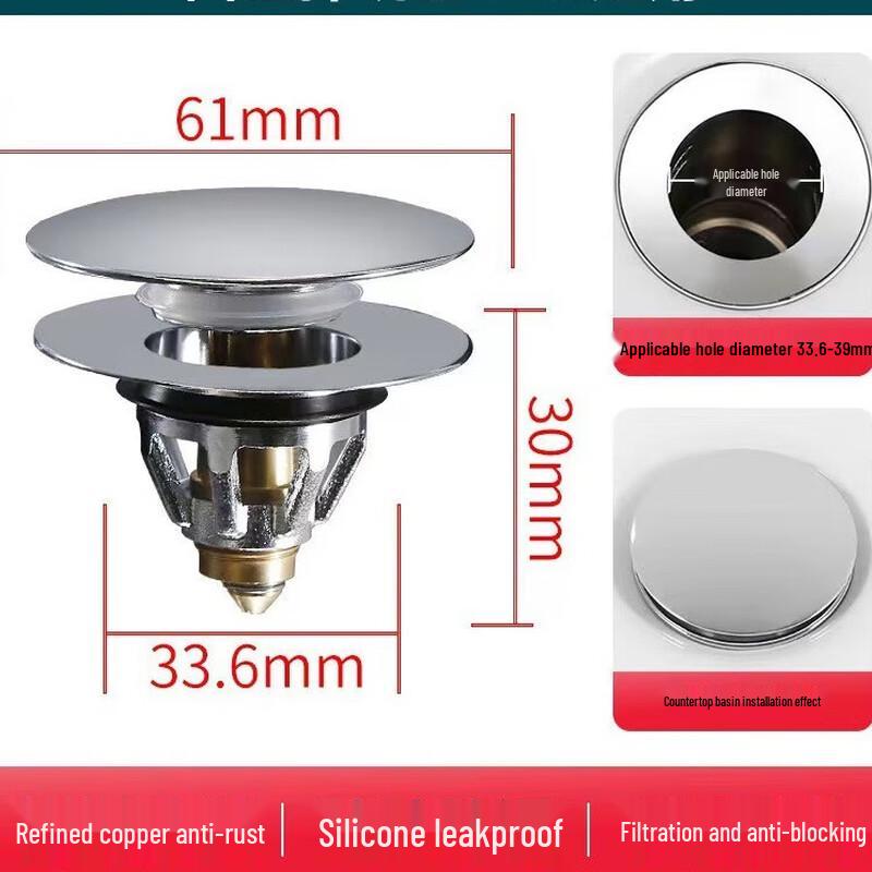 Universal Basin Pop-up Drain Stopper Core