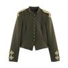 Dames 2026 Knoop-Knoop Blazer Jas Streetwear Stijl Lange Mouw Effen Kleur
