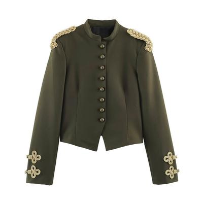 Giacca Blazer da Donna 2026 con Bottoni Annodati Stile Streetwear Manica Lunga Monocolore