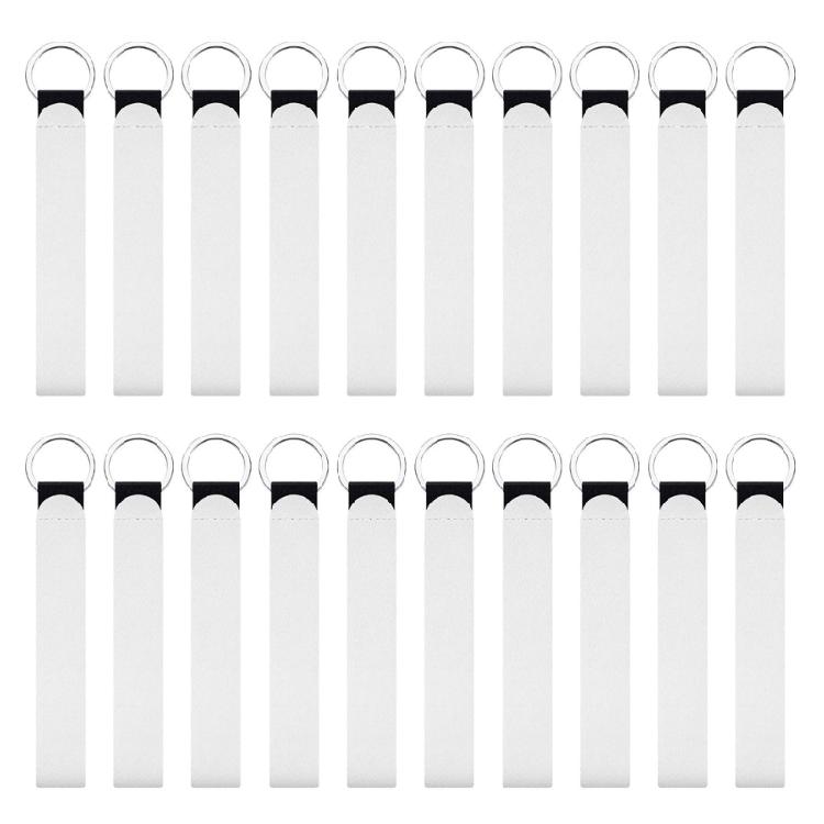 

20Pcs Sublimation Wristband Keychains Personalized Key Rings DIY Accessories 1