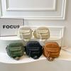 Women Corduroy Crossbody Bag Vintage Shoulder Bag Casual Mini Messenger Bag Lightweight Travel Handbag with Front Pocket Adjustable Strap