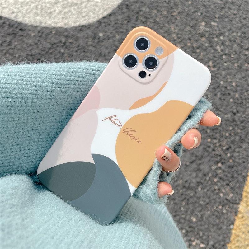 Art Abstract Geometry Ins Style Phone Case For Iphone 12 13 11 Pro Max Xr Xs Max X 7 8 Plus Se 2 12pro 11 14 Pro Graffiti Cover