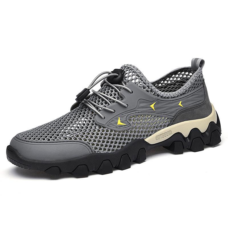 

Високоякісне сітчасте взуття чоловіче повсякденне спортивне взуття порожнисті сандалі нове 46 сірий колір