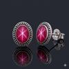 Pink Star Sapphire Earring For Her, Designer Stud Earring, 925 Sterling Silver, Handmade Earring, Flash Light Star Sapphire, 6 Ray Star Gemstone