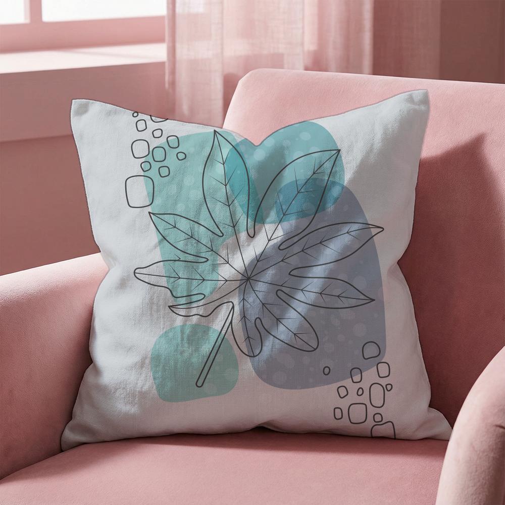 Abstract Simple Geometric Leaf Cushion Cover Multi-Scene Pillow Cover for Home & Car - Reversible, Soft & Durable for Daily Use