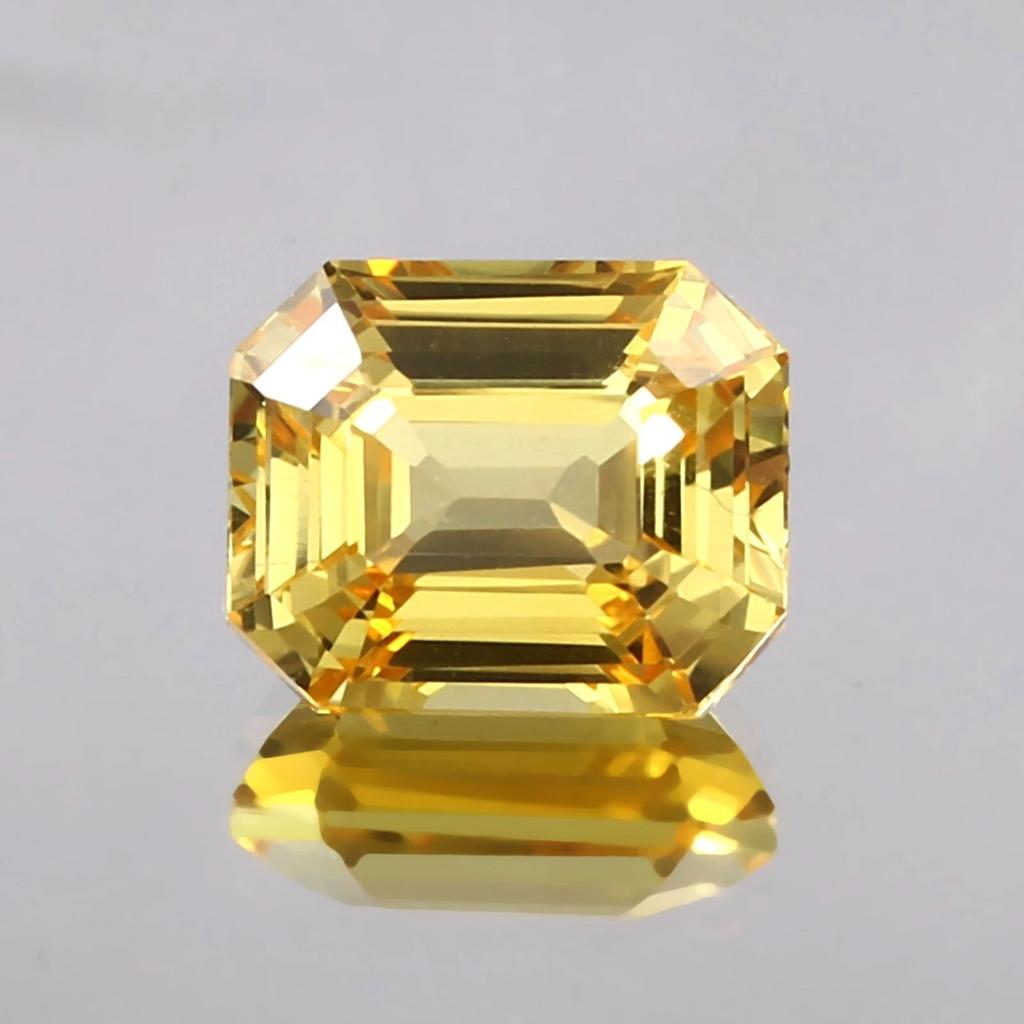 Natural Yellow Sapphire Loose Gemstone Sri Lankan 11 ct Radiant Shape September Birthday Birthstone