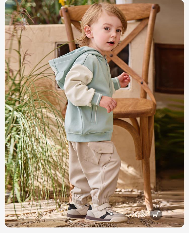 David Bella Children's Knitted Jacket Spring Clothes New Boys' Hooded Top Girls' Cartoon Cardigan