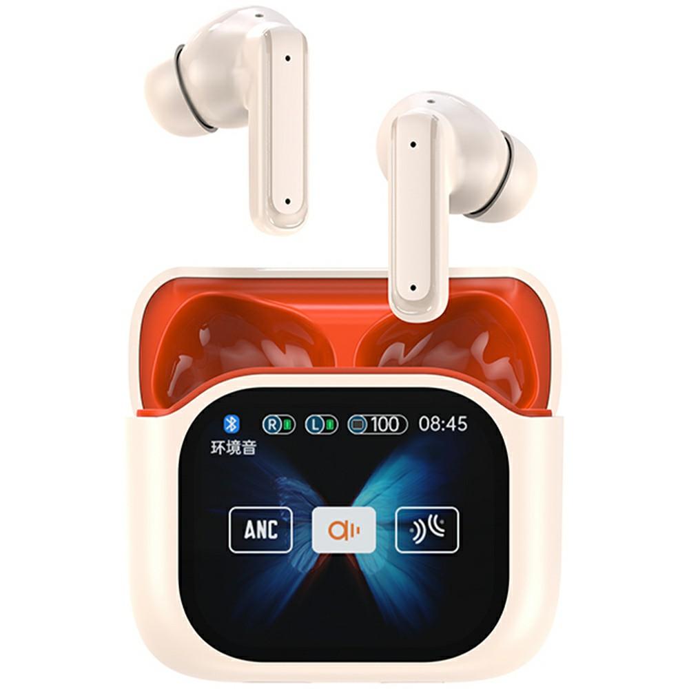 

BY16 Bluetooth-compatible 5.4 Headset Noise-Cancelling TWS Earbuds Full-Color Touchscreen Orange