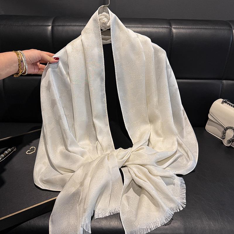 Summer Silk Scarf Female Imitation Silk Printing Long Scarf Thin Shawl With Decorative Leopard Print Tencel Cotton Beach Towel