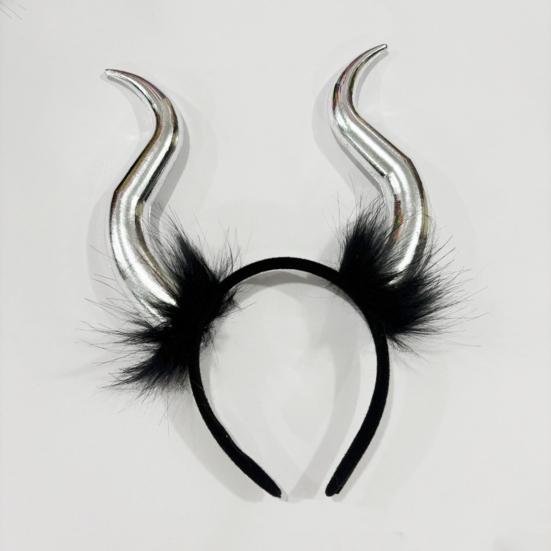 Halloween Teufelshörner Plüsch Stirnband Cosplay Gothic Haarreif Verkleidungszubehör Party-Outfits Stirnband