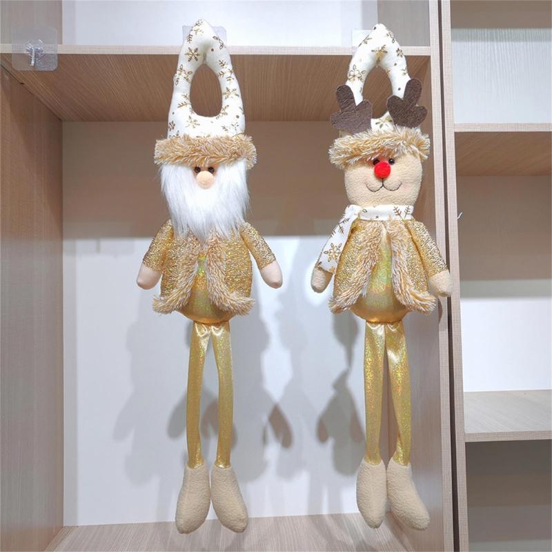 Christmas Doll Door Ornament Multipurpose Long Leg Doll Hanging Decoration For Tree Door Handle Bookshelf Curtain Window