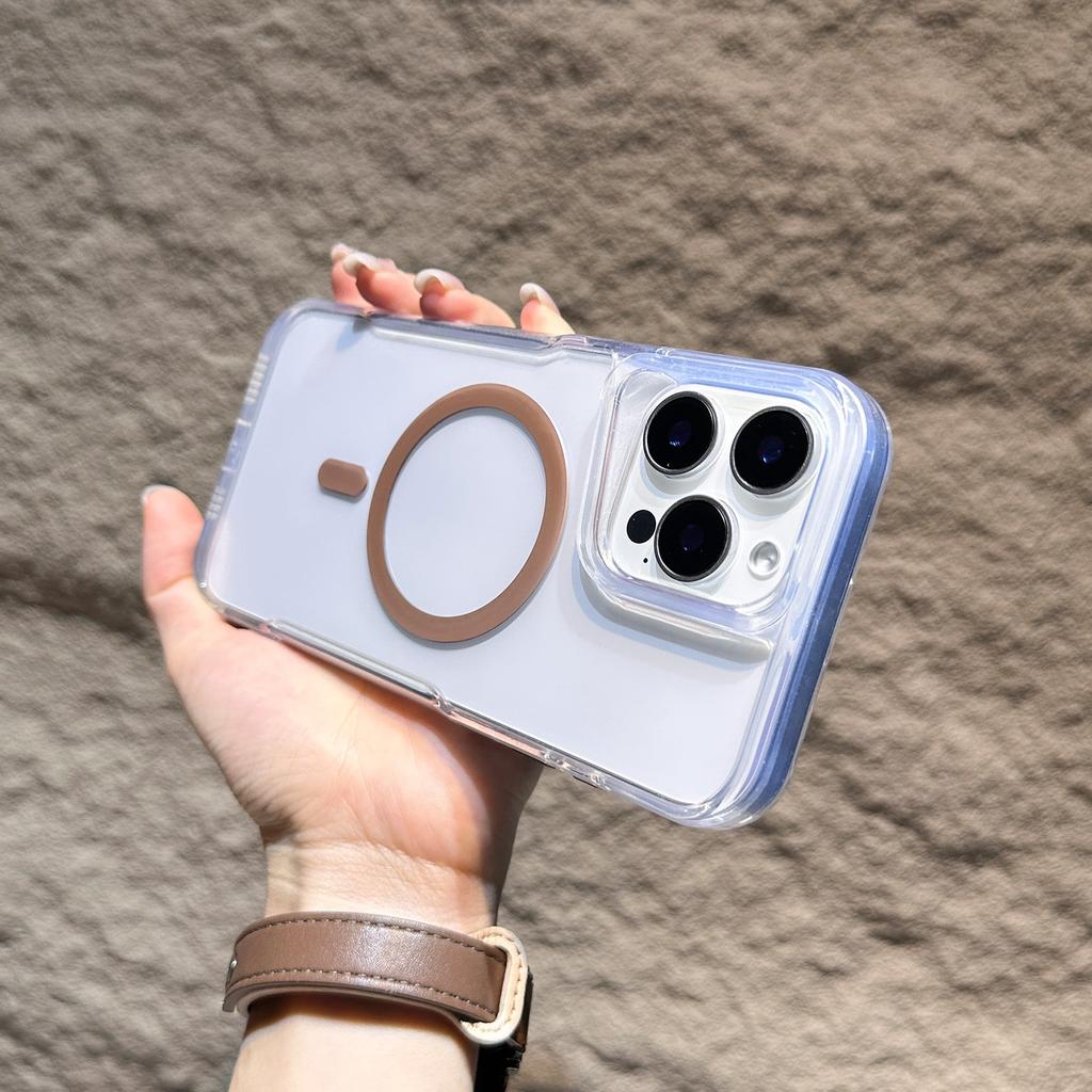 Applicable To IPhone16promax Small Waist Transparent Magnetic Phone Case Apple 15 Advanced Sense TPU Protection Case