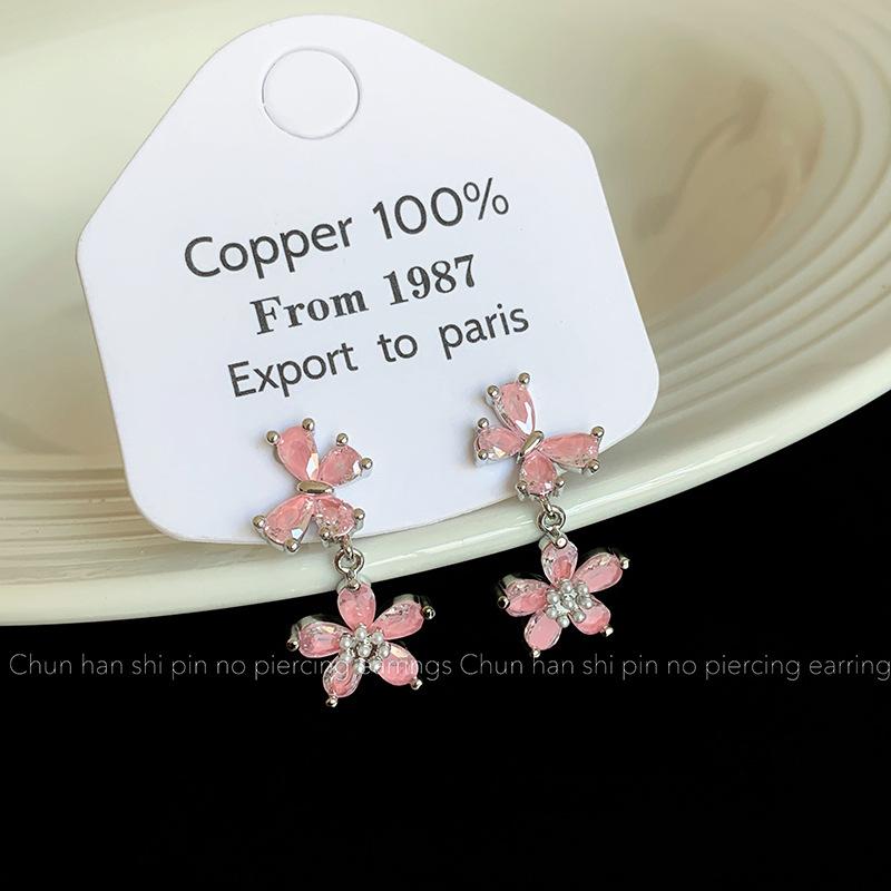 

Zircon Butterfly Light Luxury Three-dimensional Super Flower Pendant Earrings Earrings Advanced Design Silver Needle Earrings Earrings