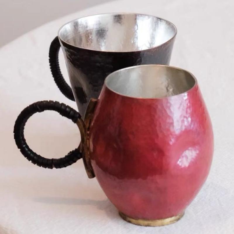 Pure Copper Coffee Mug ,Handcrafted Retro Engraving Hammer Texture 260 ml Beer Moscow Mule Tumbler Water Cup,Tea Water Tableware