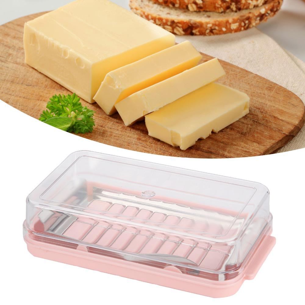 Transparent Cover Butter Storage Container 2 In 1 Design Cheese Storage Box Restaurant Use