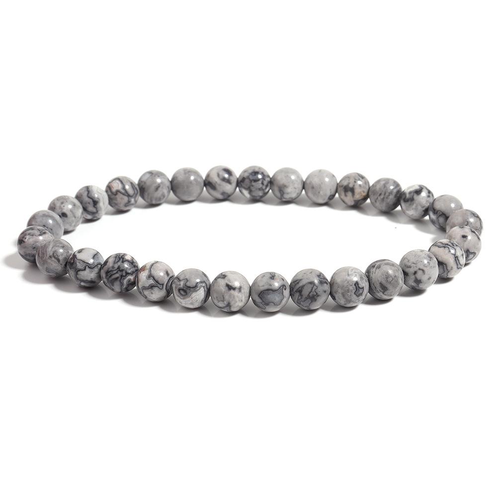 Natural Stone Beaded Bracelet - Map Stone Yoga Energy Single-Loop Jewelry