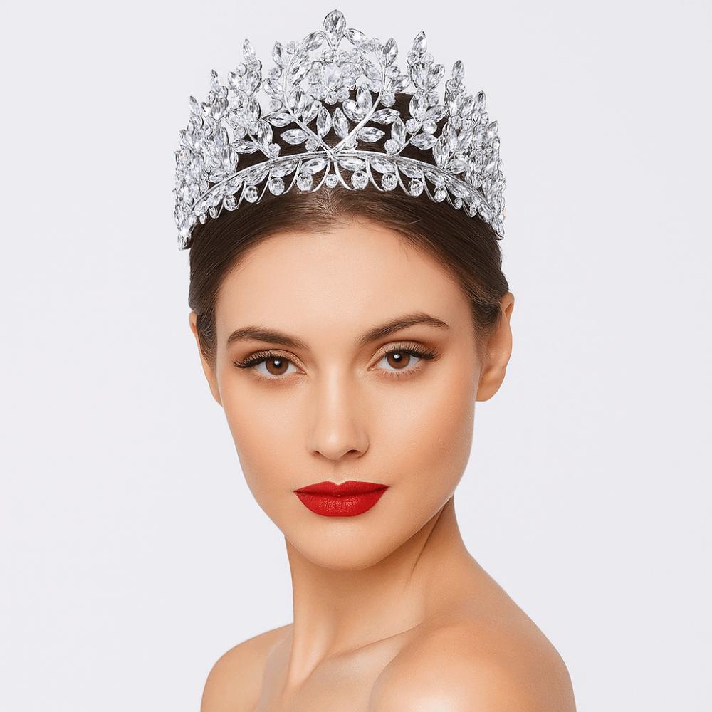 Rhinestone Bridal Crowns Zinc Zinc Alloy Queen Princess Tiara Simple Baroque Pageant Crowns Party Supplies