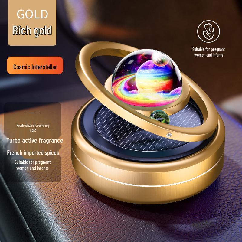 Solar-Powered Rotating Car Aromatherapy Ornament