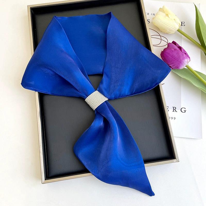 Farbe Für Frauen Für Mädchen Diamant Satin Falscher Kragen Seidenschal Kreuzschals Kreuz Halstuch KTY