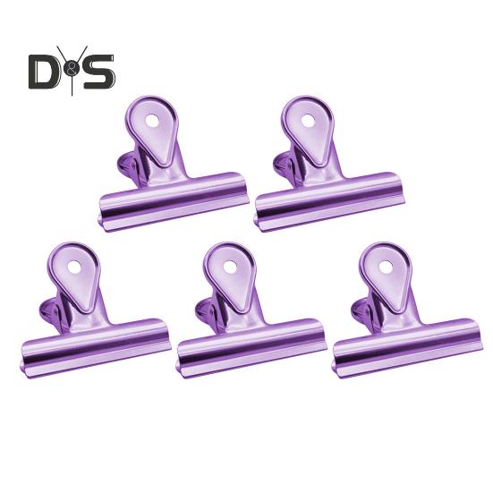 

5 шт. скрепок для бумаги в виде быка, красочные зажимы для папок, зажимы для денег, зажимы для бумаги в виде бульдога для домашнего офиса, школы, кухни, работы, художественных принадлежностей фиолетовый