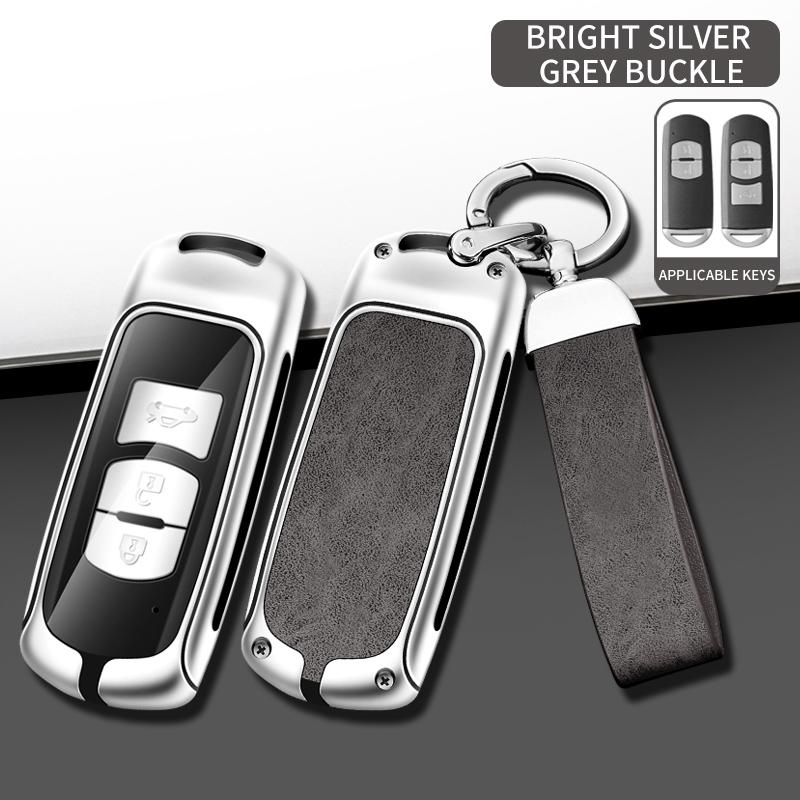 Metal Leather Car Key Case For Mazda 2 3 5 6 Gh Gj Cx3 Cx5 Cx9 Cx-5 Cx Accessories Holder Shell Protect Set Car-Styling