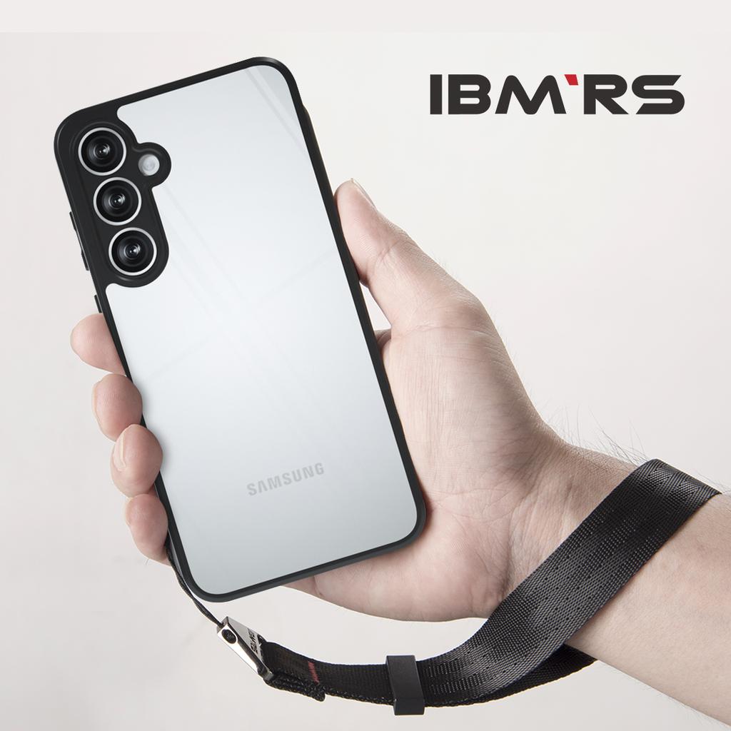 (Comes with wrist strap)IBMRS for Samsung Galaxy S23 FE Case,Camouflage Hard Back Soft edgesTransparent PC+TPC Shockproof Protective Cover Phone Case