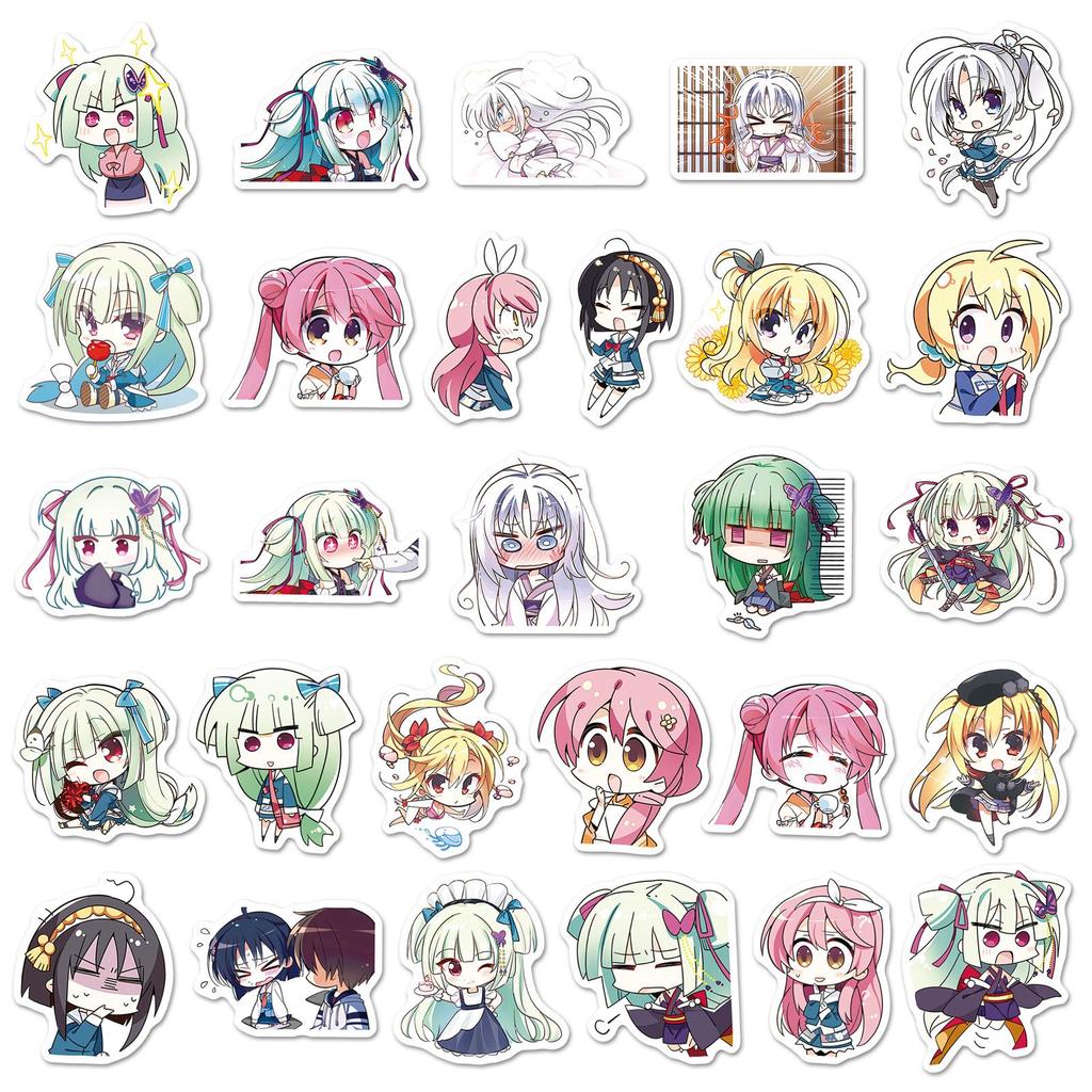 53 Sheets Beautiful Girl Game Stickers: Kawaii Waterproof Journaling & DIY Stationery
